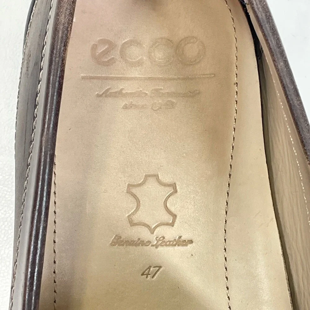 ECCO Classic Moc 2.0 Mens Brown Leather Driving Loafers EU 47 US 13-13.5